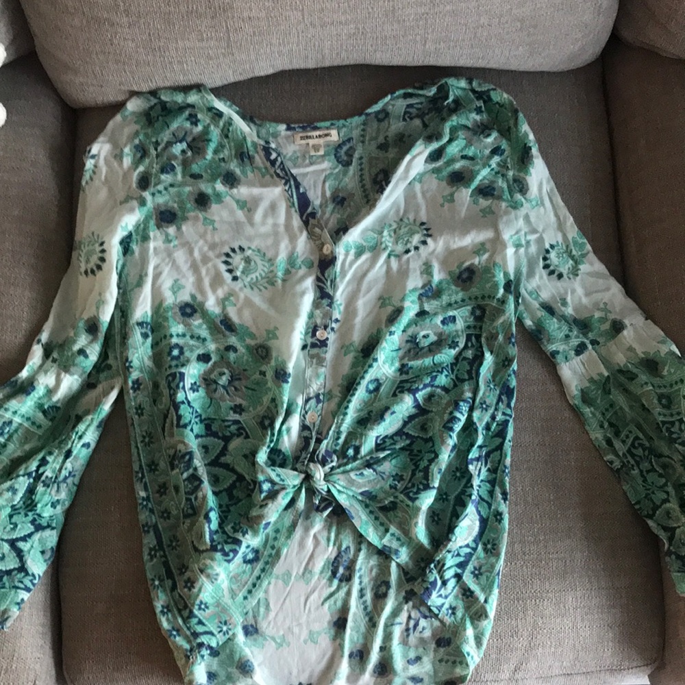 Blue and green billabong long sleeve